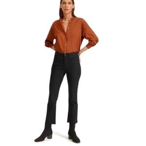 Everlane Kick Crop Jeans HighRise Raw Hem Black Jeans Womens Sz 4